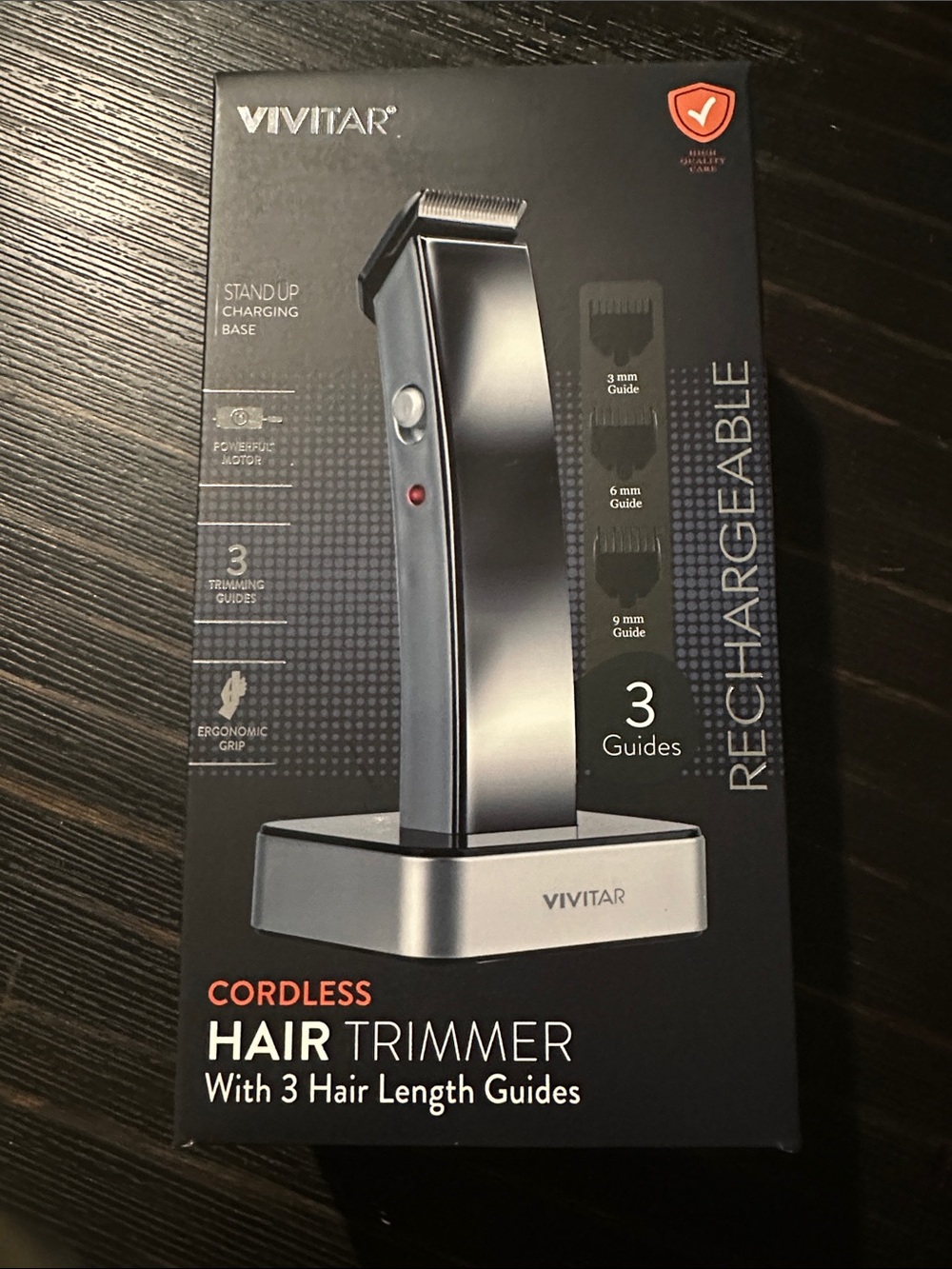 Visitation Cordless Black Hair Trimmer with 3 Length Guides